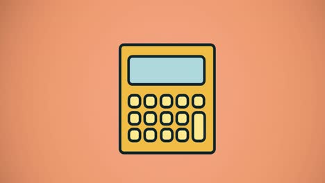 Animation of calculator icon moving on red background