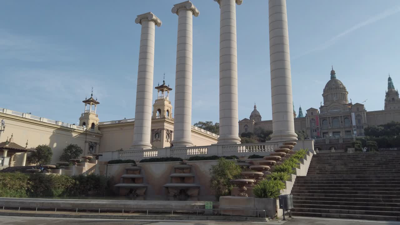 Four Columns and National Art Museum of Catalonia in Barcelona