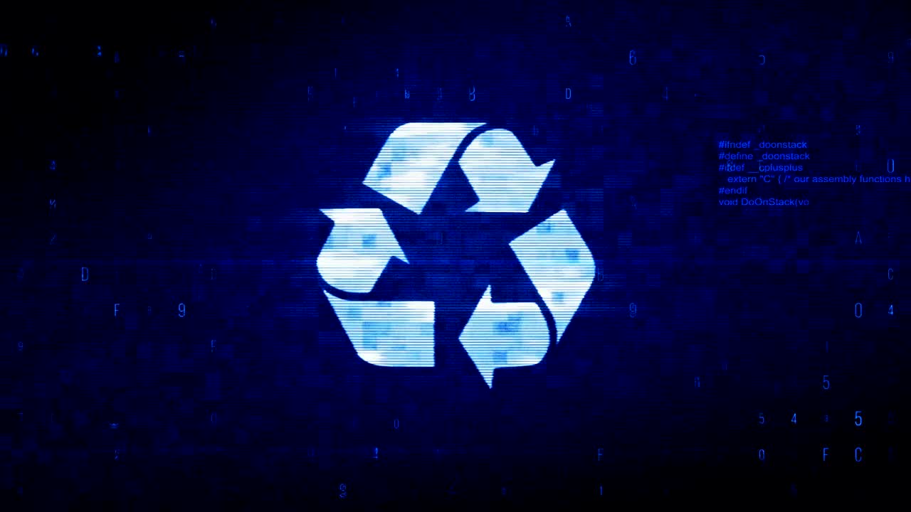 las flechas triangulares reciclan el símbolo de la animación de error de ruido de píxeles digitales.