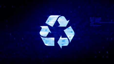 las flechas triangulares reciclan el símbolo de la animación de error de ruido de píxeles digitales.