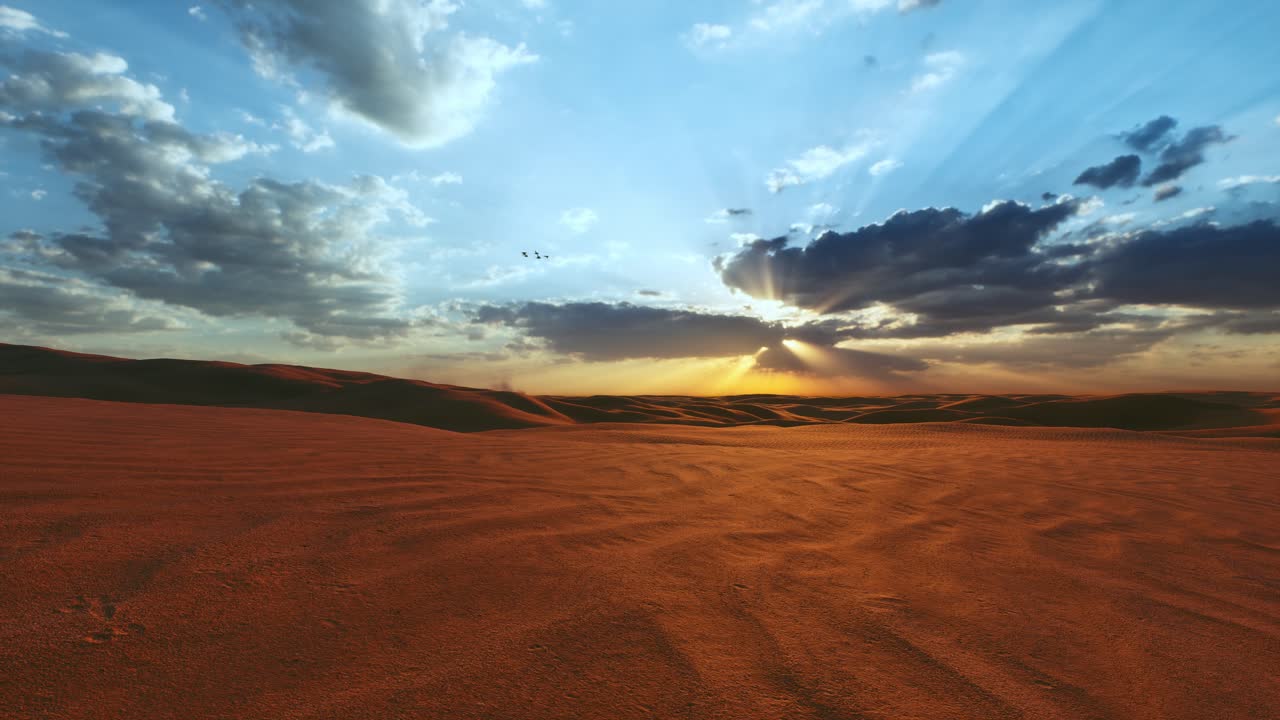 In The Tranquil Expanse Desert Paints A Breathtaking Panorama As The First Light Of Dawn Graces The Horizon