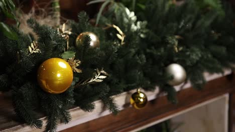 christmas garland decorated with plants