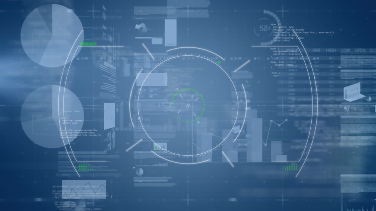 Animation of scope scanning and data processing over world map
