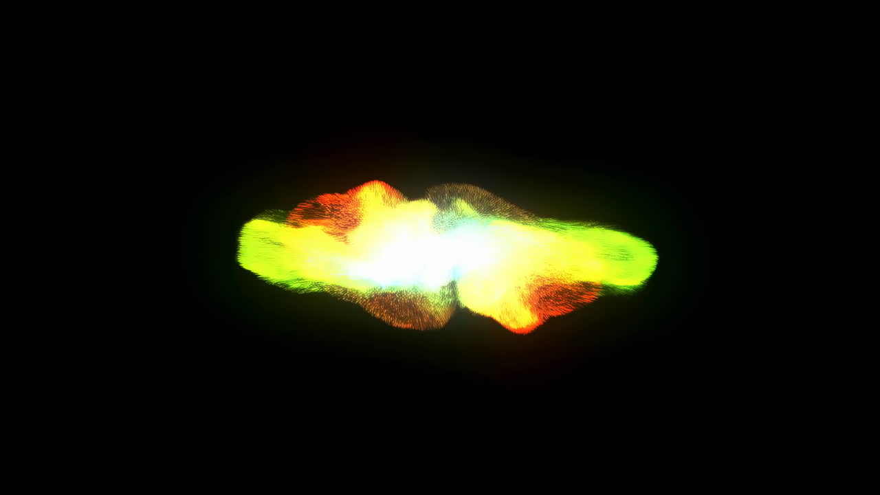 Abstract Colorful Particle Wave Flowing on Black Background