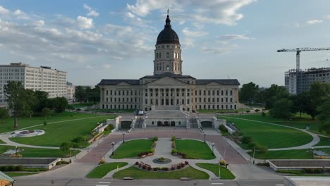 kansas state capitol building standing tall in downtown topeka, ks