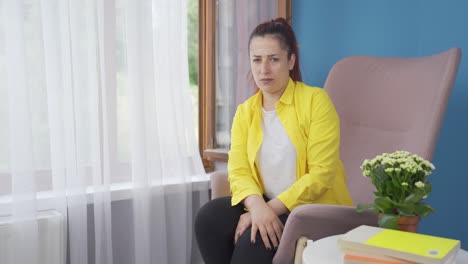 Woman-looking-negative-at-camera.-Negative-looking-woman.