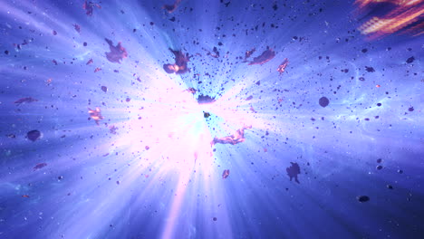 explosión cósmica en el espacio profundo