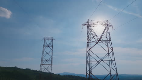 power lines and transmission towers