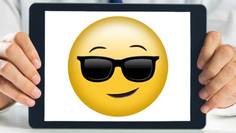 Tablet-showing-sunglasses-smiley