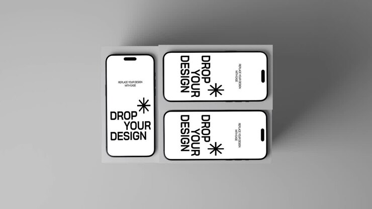 Mockup af mobiltelefonskærm