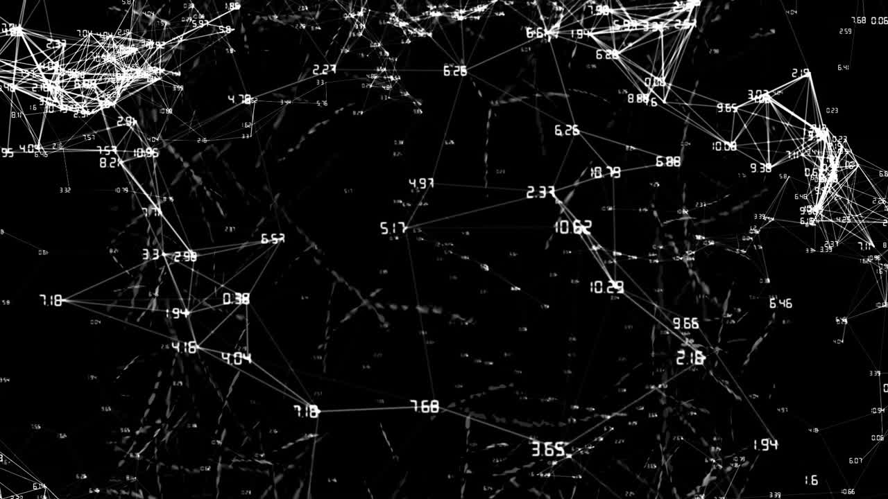 red de nodos interconectados y puntos de datos, animación de conectividad digital