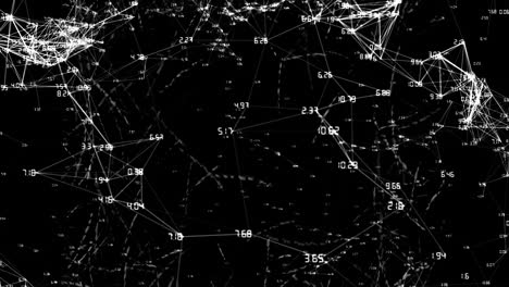 red de nodos interconectados y puntos de datos, animación de conectividad digital