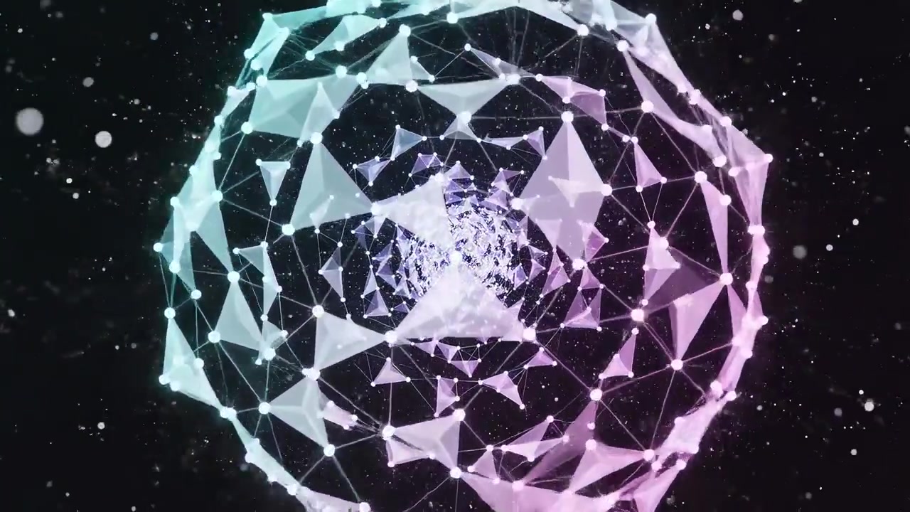 Terowongan Digital Abstrak dengan Koneksi Jaringan Geometris Bercahaya