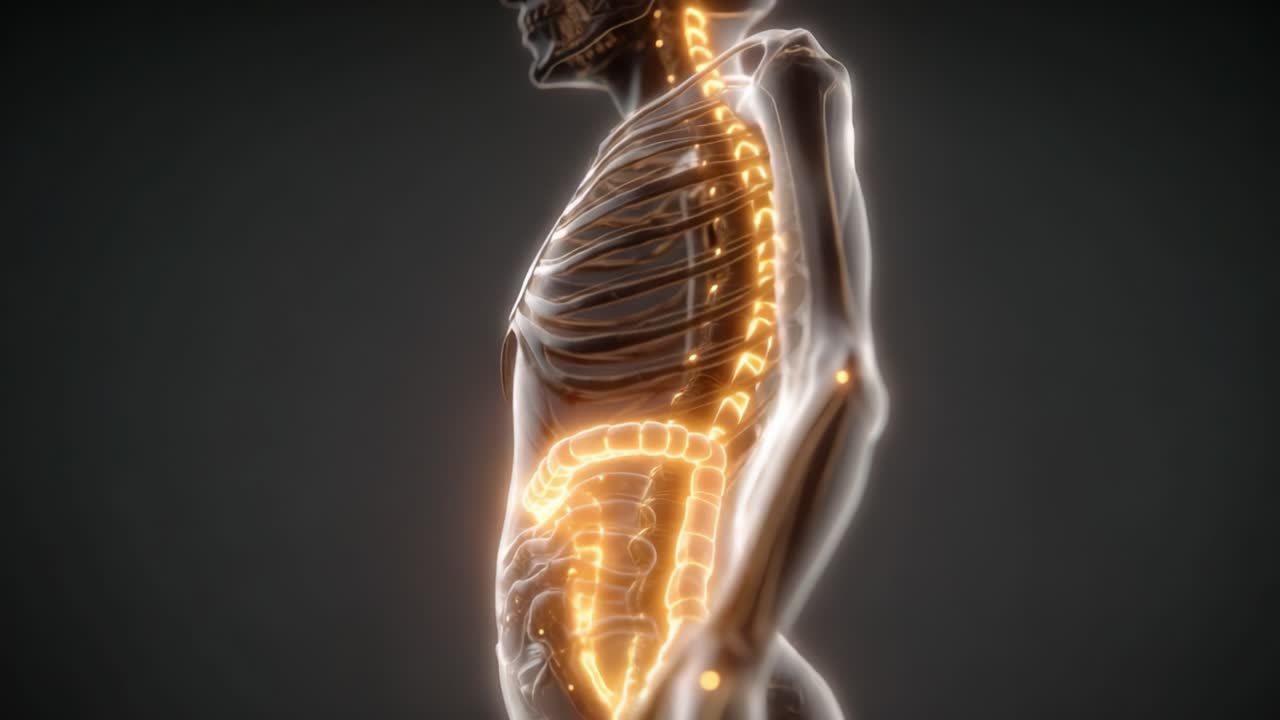 A Stunning Visualization of the Human Skeletal and Nervous Systems, Showcasing the Intricate Structures and Connections that Define Our Anatomy and Physiology