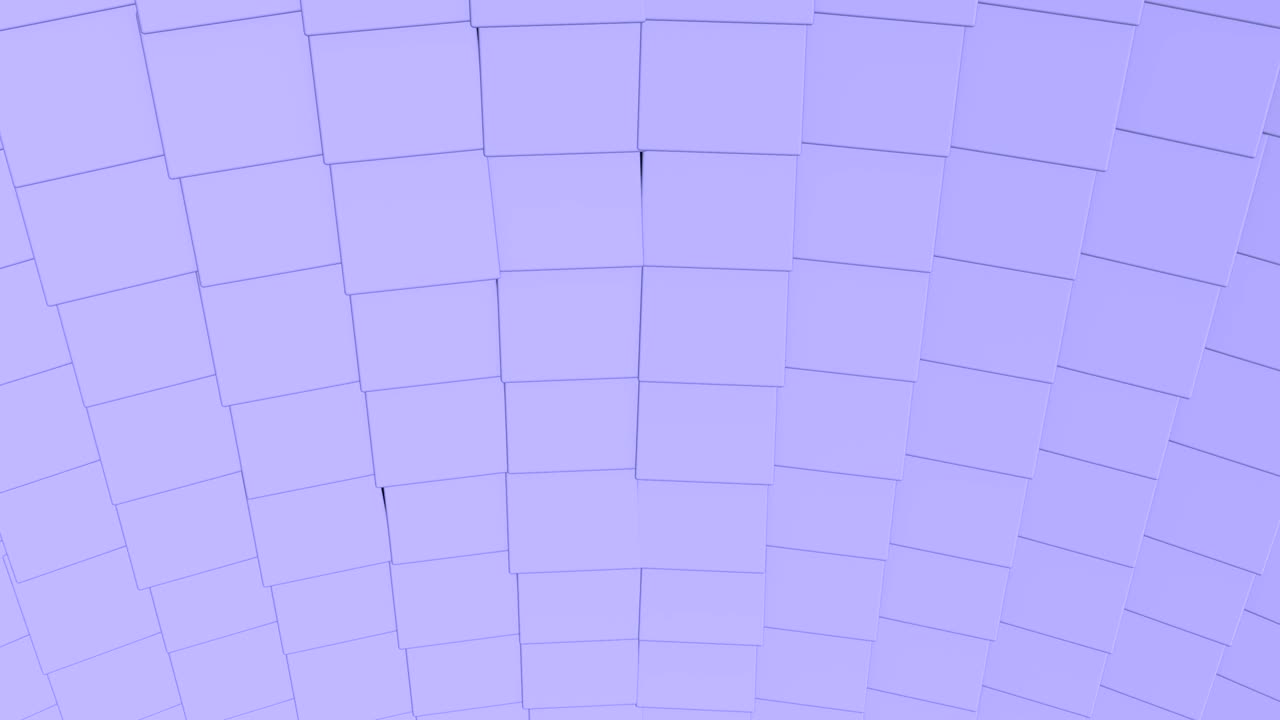 Gridded surface made of white cubes with running impulses, coming closer.