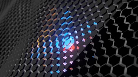 hexágonos futuristas abstractos tecnología de ondas animación de fondo renderización 3d