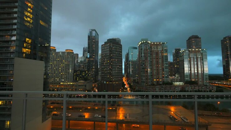 grattacielo chicago al crepuscolo