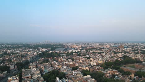 top aerial view of indian city rooftops new delhi west delhi 4k-8