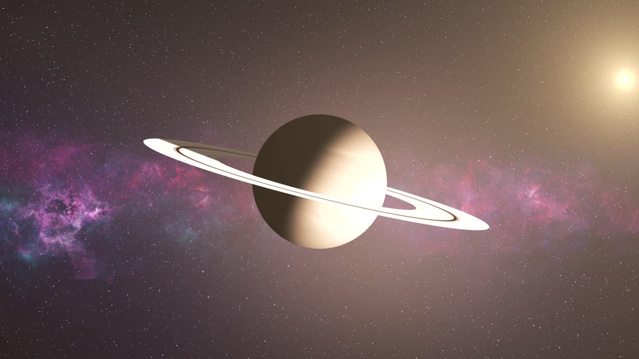 Saturn in the vastness of space