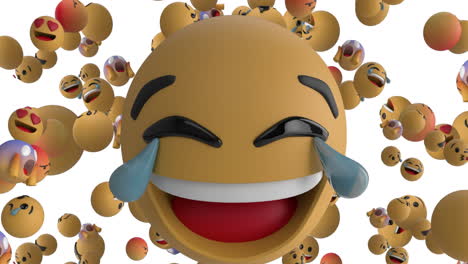 face emojis moving against white background