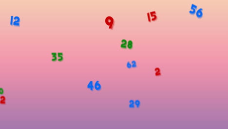 animación de procesamiento de números sobre fondo rosado