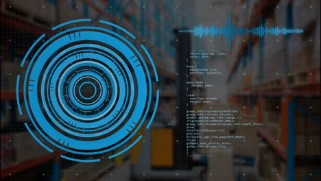 animation of scope scanning and data processing over warehouse