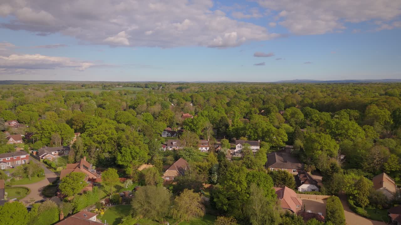 Drone shot of the British Countryside Housing