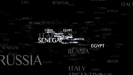 estados del mundo palabras clave explosión animación, concepto de viaje, renderización, fondo, bucle