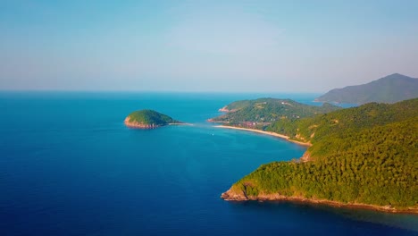 Koh-Ma-Push-In-De-Mae-Haad-Beach-Vista-Aérea-De-Drones-Destino-De-Isla-Tropical-Norte-De-La-Isla-De-Koh-Phangan-Golfo-De-Tailandia