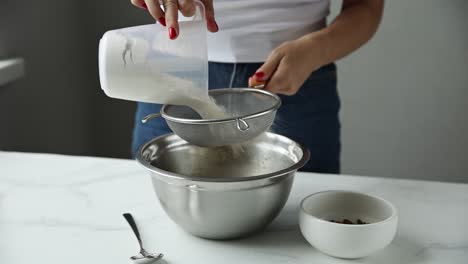 sifting flour for baking