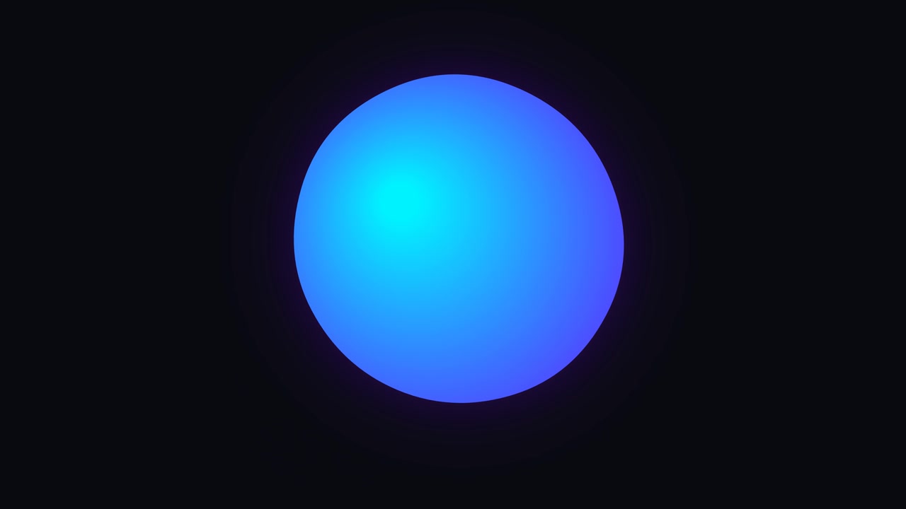 Pulsing Blue Sphere on Dark Background