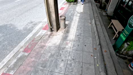 a quiet footpath with minimal activity