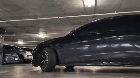 underground parking garage with cars