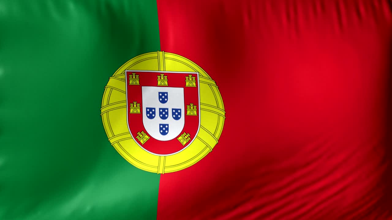 ポルトガルの国旗 - 4k リアルなポルトガル国旗を背景に振る