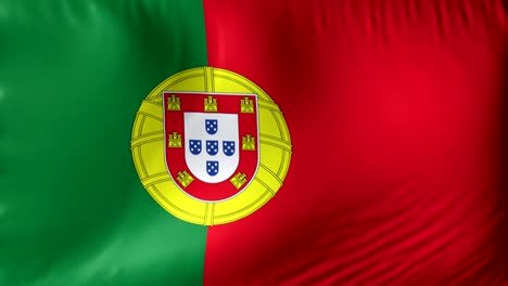 national flag of portugal. seamless looping 4k full realistic portuguese flag waving against background.