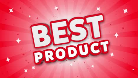 best product 3d text on red sparkling falling confetti background ad promotion discount offer sale