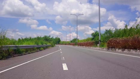 drone shot of a road