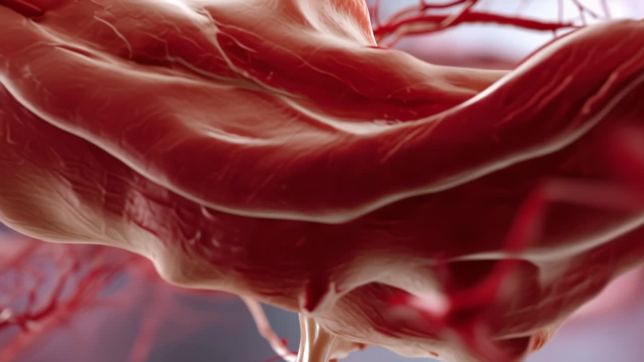 Un'esplorazione intricata di vasi sanguigni e tessuti: che rivela le complesse strutture e le dinamiche dei fluidi nel sistema circolatorio degli organismi viventi.