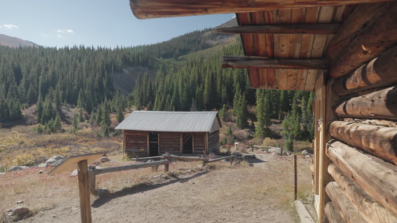 Remote Log Cabin in a Mountain Forest