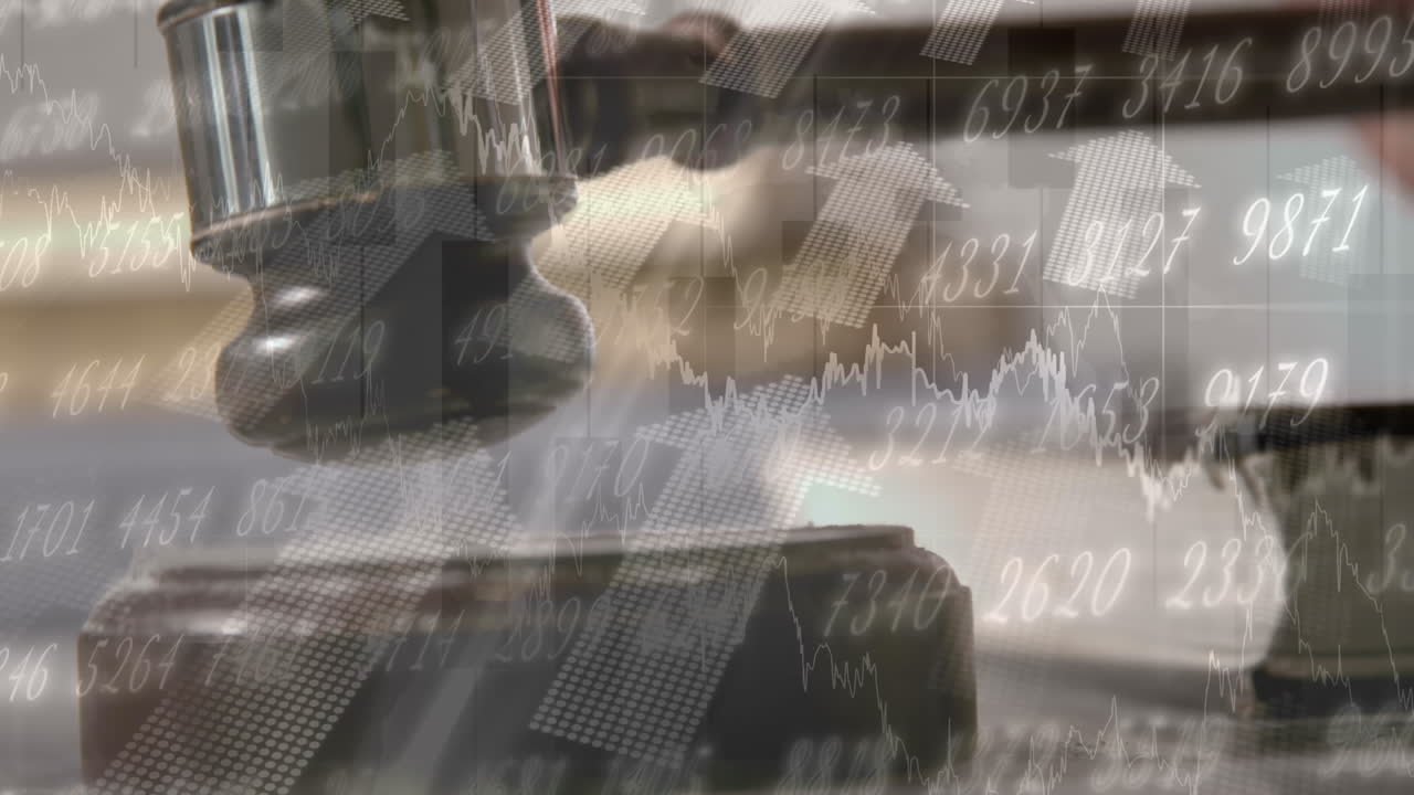 Conceptual digital animation of a business graph against the financial figures on the screen 4k
