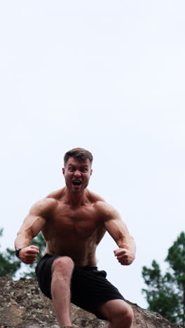 muscular man working out outdoors