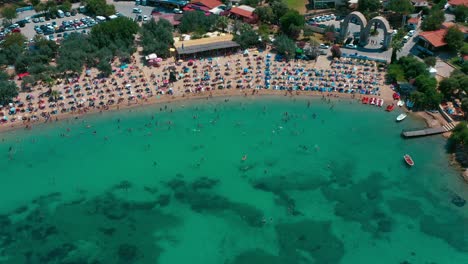 4k image of the beach taken with a drone