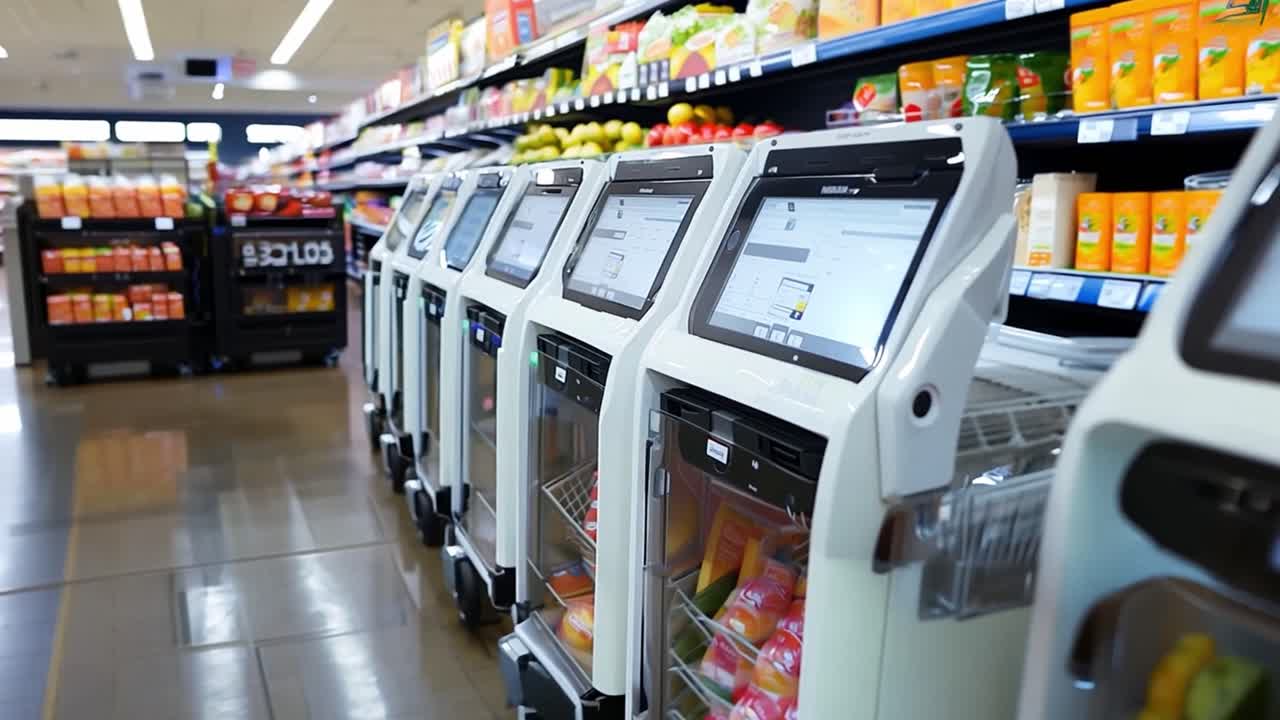Smart Shopping Carts in Supermarket