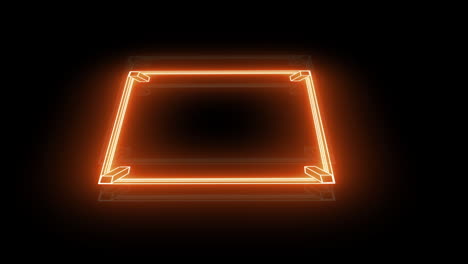 animation of orange neon boxing ring on black background