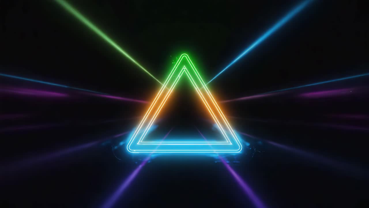 fondo abstracto de triángulo de neón