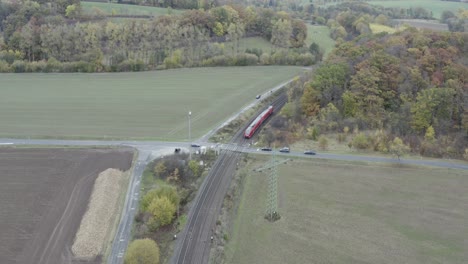 Drone-Aerial-of-empty-Motorway-Autobahn-Freeway-during-the-Corona-pandemic-in-Germany,-Europe