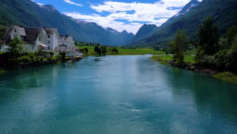 lovatnet lake beautiful nature norway.