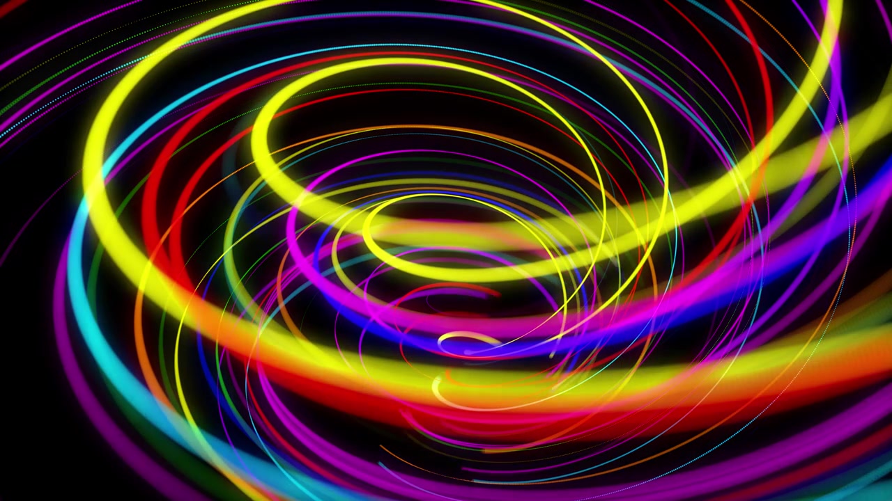 stylish creative abstract background in 4k. colored lines swirling in spiral fly along swirling path. Motion design bg of particles shaping lines, helix and abstract structures. 3d render