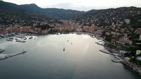 gorgeous coastal town and marina on riviera di levante, italy