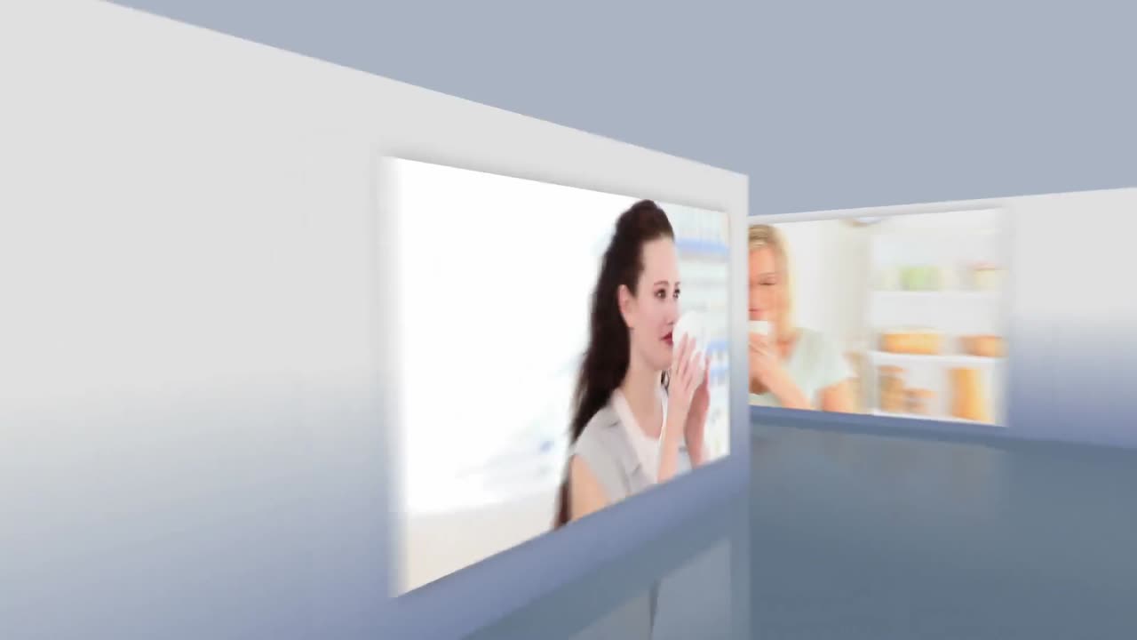 montaje de mujeres bebiendo café